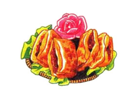 肉夾饃色鉛筆簡(jiǎn)筆畫