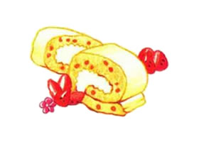 蛋糕卷色鉛筆簡(jiǎn)筆畫