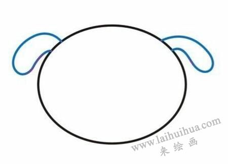 可愛的小狗兒童簡(jiǎn)筆畫步驟02