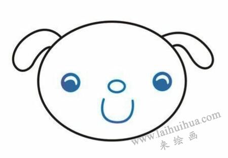 可愛的小狗兒童簡(jiǎn)筆畫步驟03