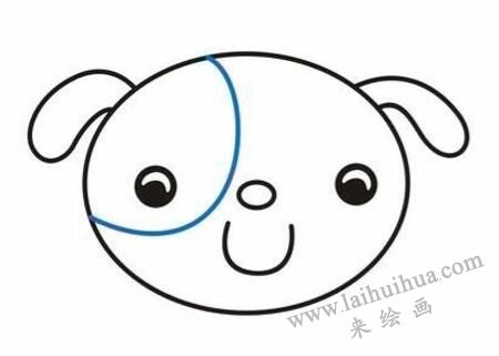 可愛的小狗兒童簡(jiǎn)筆畫步驟04