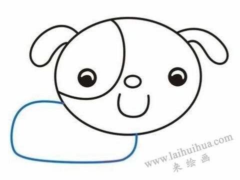 可愛的小狗兒童簡(jiǎn)筆畫步驟05