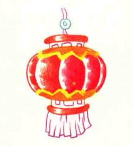 春節(jié)燈籠色鉛筆簡(jiǎn)筆畫(huà)畫(huà)法步驟04