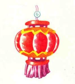 春節(jié)燈籠色鉛筆簡(jiǎn)筆畫(huà)畫(huà)法步驟05
