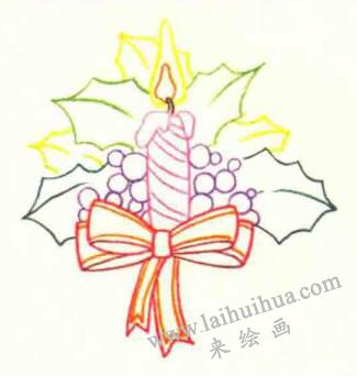 圣誕節(jié)的色鉛筆簡筆畫畫法步驟02