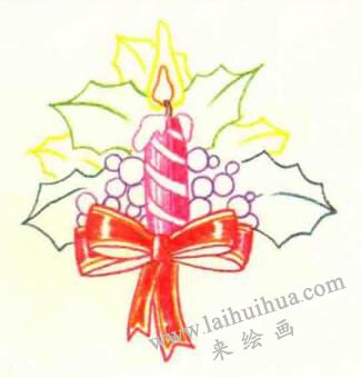 圣誕節(jié)色鉛筆簡筆畫畫法步驟03