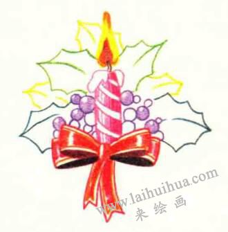圣誕節(jié)色鉛筆簡筆畫畫法步驟04