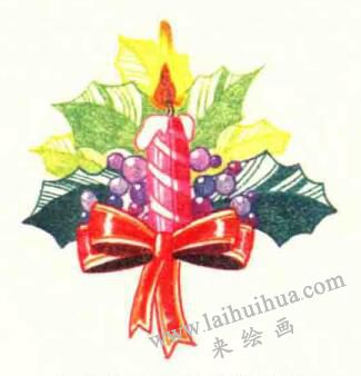 圣誕節(jié)色鉛筆簡筆畫畫法步驟06