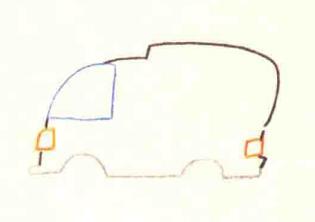 救護(hù)車的色鉛筆簡筆畫畫法步驟01