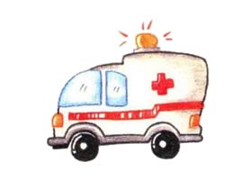 救護(hù)車色鉛筆簡(jiǎn)筆畫