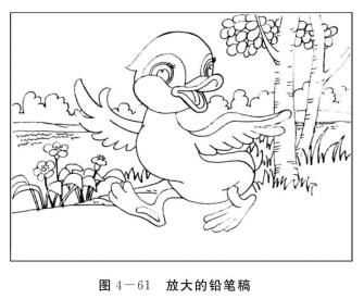 兒歌《小鴨子》繪畫創(chuàng)編，放大的鉛筆稿