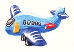 飛機(jī)色鉛筆簡(jiǎn)筆畫(huà)畫(huà)法步驟06