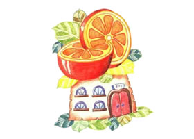 水果房子色鉛筆簡(jiǎn)筆畫