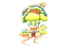蔬菜房子色鉛筆簡(jiǎn)筆畫