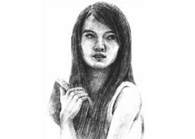 溫柔的女人素描畫法步驟