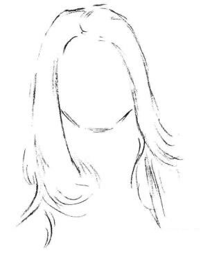 長發(fā)少女素描畫法步驟01