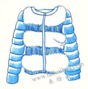 羽絨服色鉛筆簡(jiǎn)筆畫畫法步驟04