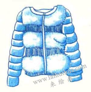 羽絨服色鉛筆簡(jiǎn)筆畫畫法步驟05