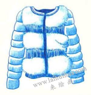 羽絨服色鉛筆簡(jiǎn)筆畫畫法步驟06