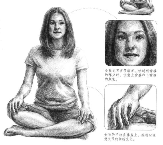 瑜伽女生素描畫法步驟