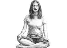 瑜伽女生素描畫法步驟