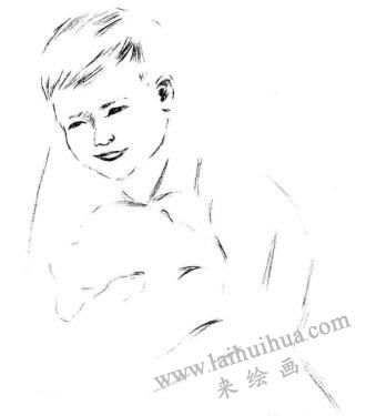 陽光男孩素描畫法步驟