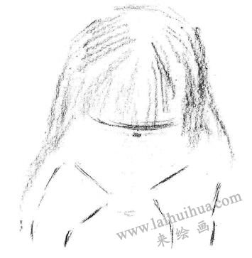 委屈的女孩素描畫法步驟01