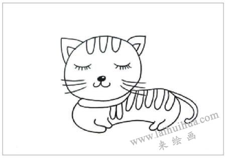愛做夢的貓油棒畫畫法步驟01