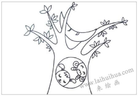 月色下的夜晚油棒畫(huà)畫(huà)法步驟01