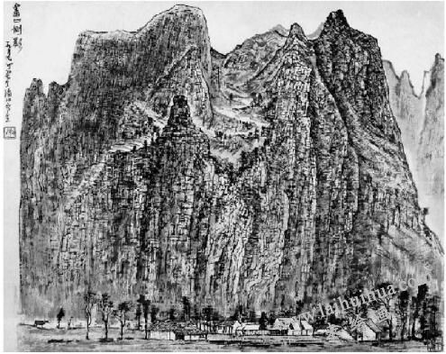 畫山側影