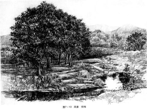 風(fēng)景素描，明暗