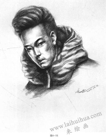時(shí)尚頭像素描的步驟05