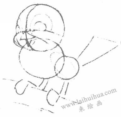 卡通鳥的幾何造型圖例步驟02