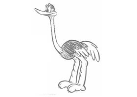 卡通鴕鳥(niǎo)的幾何造型圖例