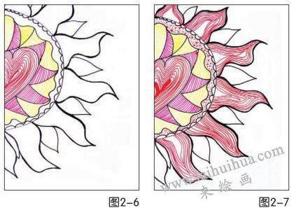 創(chuàng)意花（太陽花）兒童畫創(chuàng)作步驟03,04