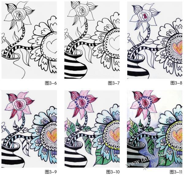 奇異花草兒童畫創(chuàng)作步驟03,04,05,06,07,08