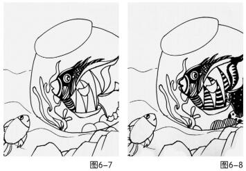 漂亮的魚缸兒童繪畫步驟07,08