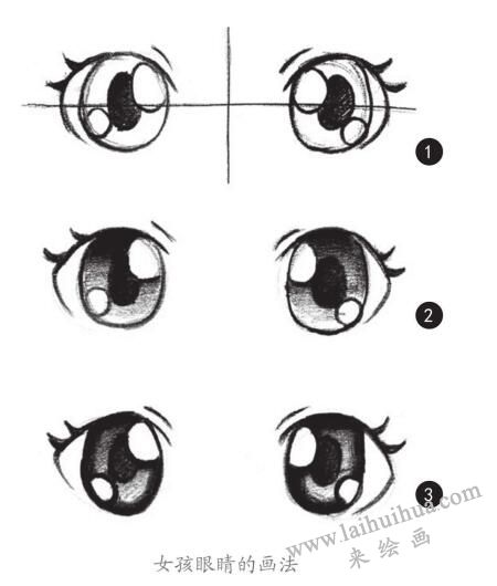 女孩眼睛的素描畫(huà)法步驟