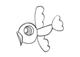 小鳥創(chuàng)意素描的畫法