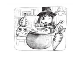 女巫創(chuàng)意素描畫(huà)法