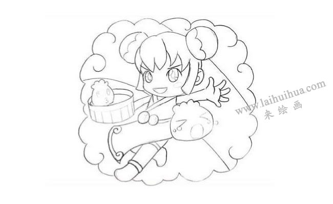 中華小吃（美食）創(chuàng)意素描畫(huà)法步驟02