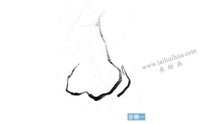 人物鼻子速寫(xiě)刻畫(huà)步驟01
