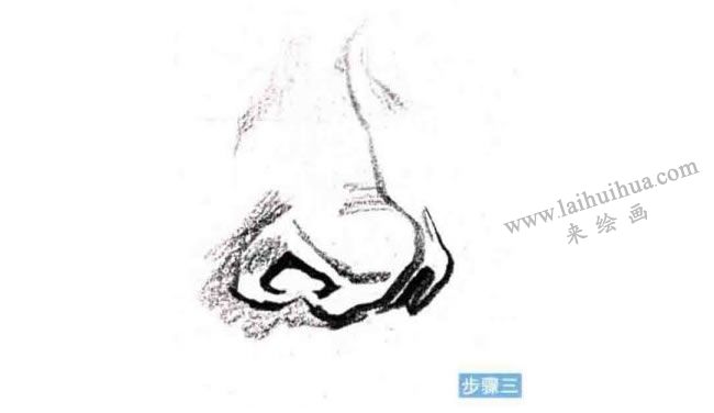 人物鼻子速寫(xiě)刻畫(huà)步驟03