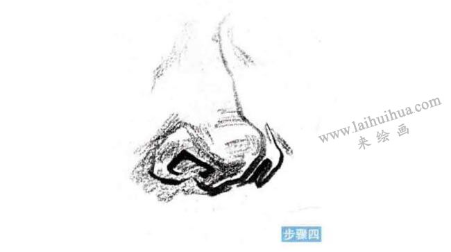 人物鼻子速寫(xiě)刻畫(huà)步驟04