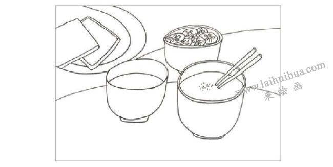可口的早餐水粉畫(huà)作畫(huà)步驟01