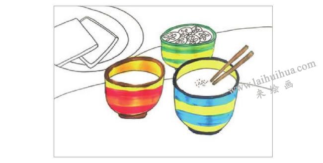 可口的早餐水粉畫(huà)作畫(huà)步驟02