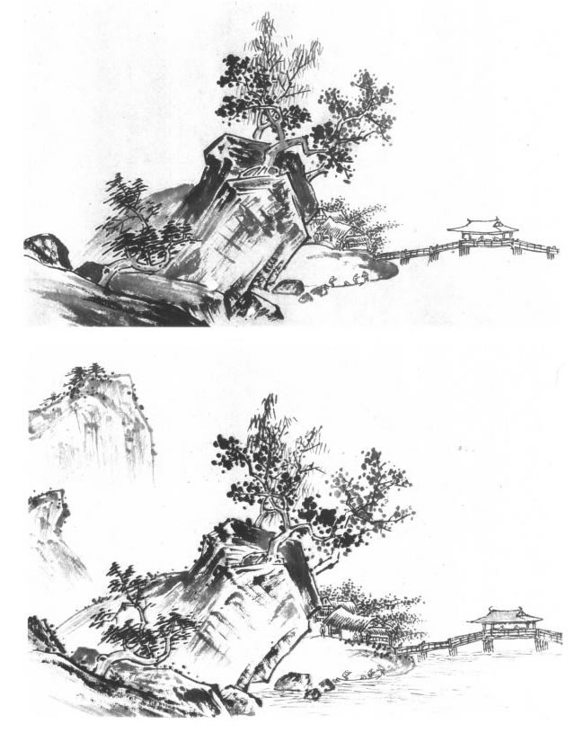 中國水山畫《溪山清遠圖》臨摹方法