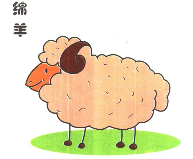 綿羊兒童卡通畫