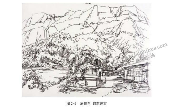 原鵬東 鋼筆風(fēng)景速寫