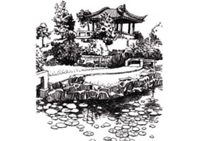 黑白風景速寫整體入手表現的方法步驟